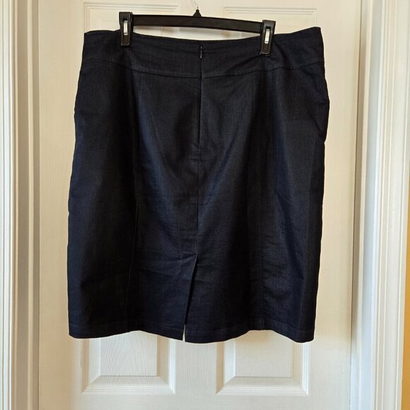 Worthington Attached Brown Front Double Belt Accent Black Skirt Plus Sz 22W - Picture 2 of 14